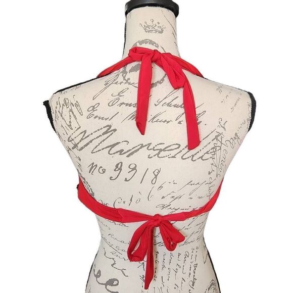 Nicolita Ladies Size XL Red Halter Pinup Style Bikini Top - Picture 3 of 7